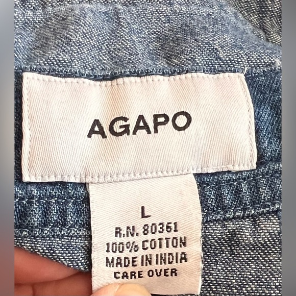 Vintage y2k Embroidered Denim Overalls by Agapo size large - Picture 6 of 9